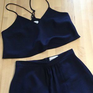 Park & Fifth Navy 2 Piece Midi Skirt and Crop Top